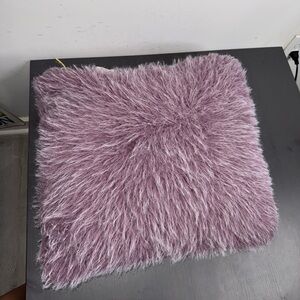 Pottery Barn Teen Mongolian Fur Pillow Purple
